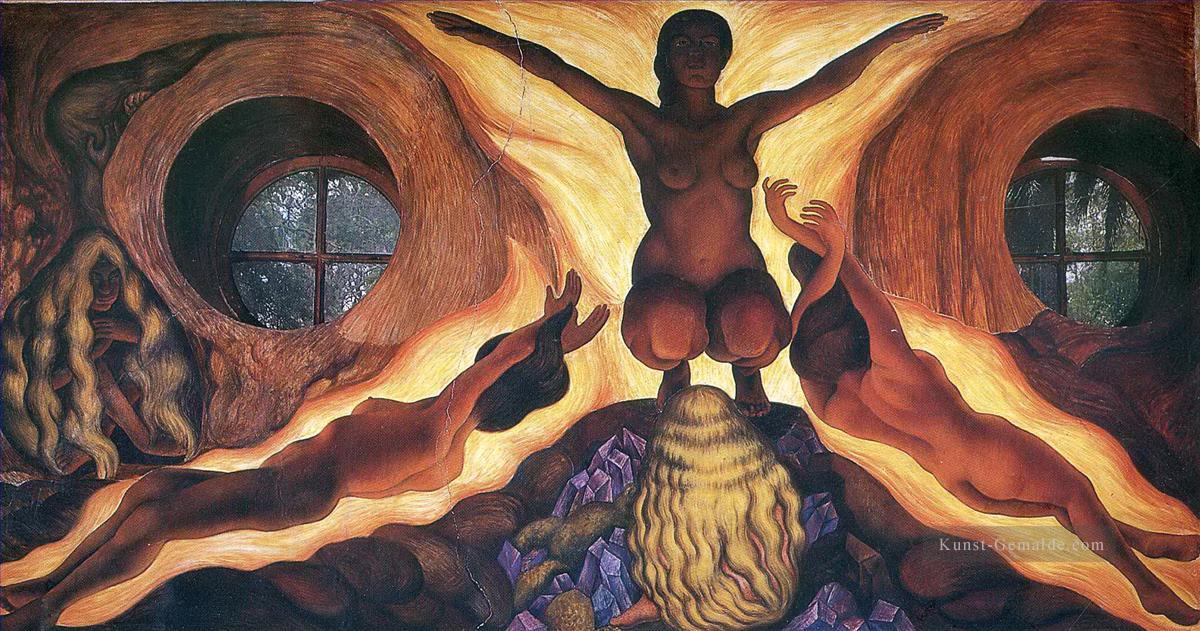 unterirdische Kräfte 1927 Diego Rivera Ölgemälde